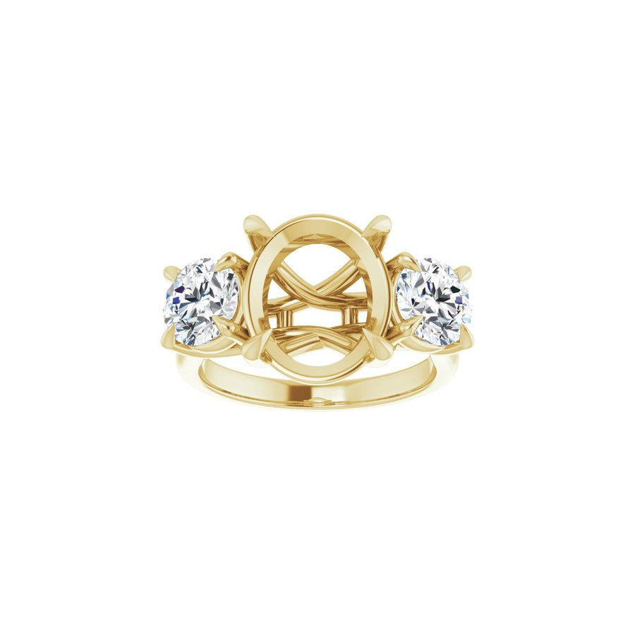 Oval Three-Stone Engagement Ring Semi-Mount - gallery - Series 126342