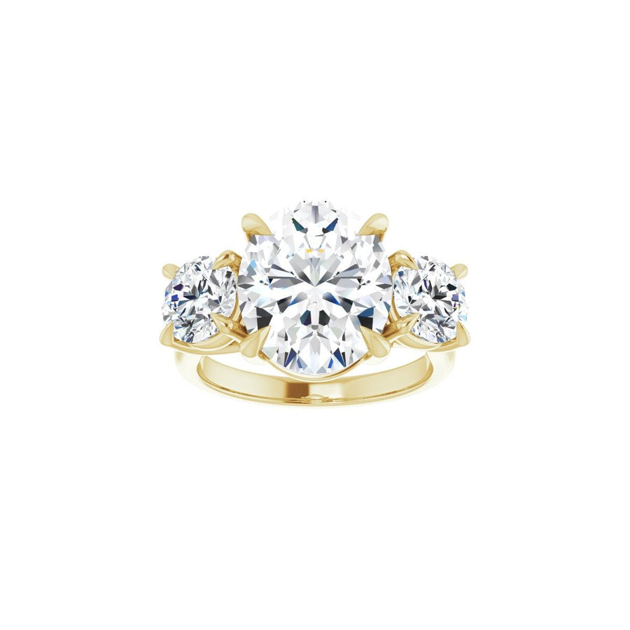 Oval Three-Stone Engagement Ring Semi-Mount - gallery - Series 126342