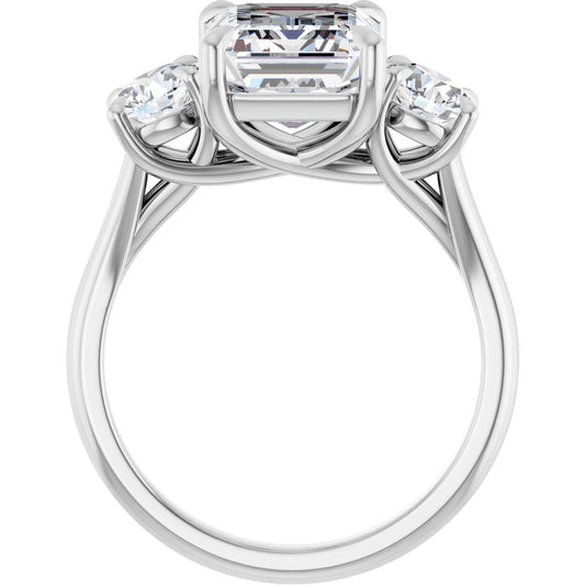 Emerald Three-Stone Engagement Ring Semi-Mount - gallery - Series 126342