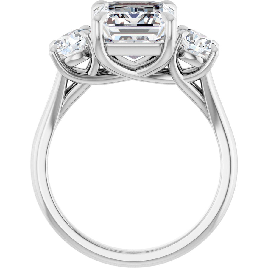 Emerald Three-Stone Engagement Ring Semi-Mount - gallery - Series 126342
