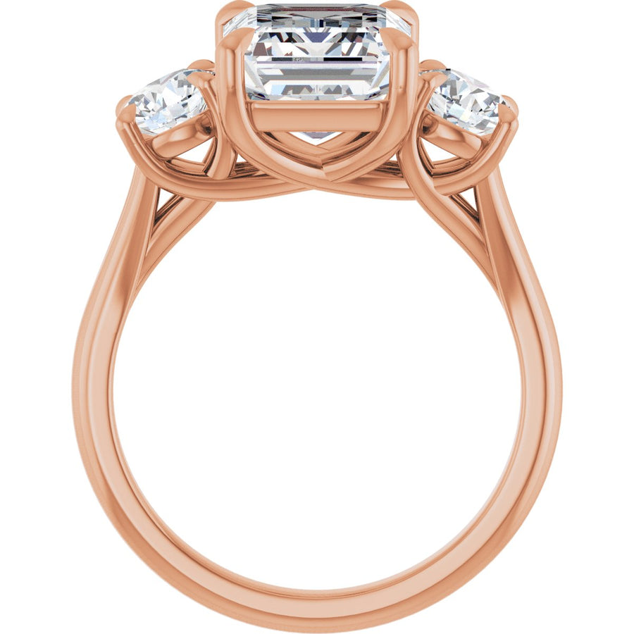 Emerald Three-Stone Engagement Ring Semi-Mount - gallery - Series 126342