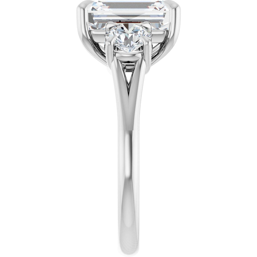 Emerald Three-Stone Engagement Ring Semi-Mount - gallery - Series 126342