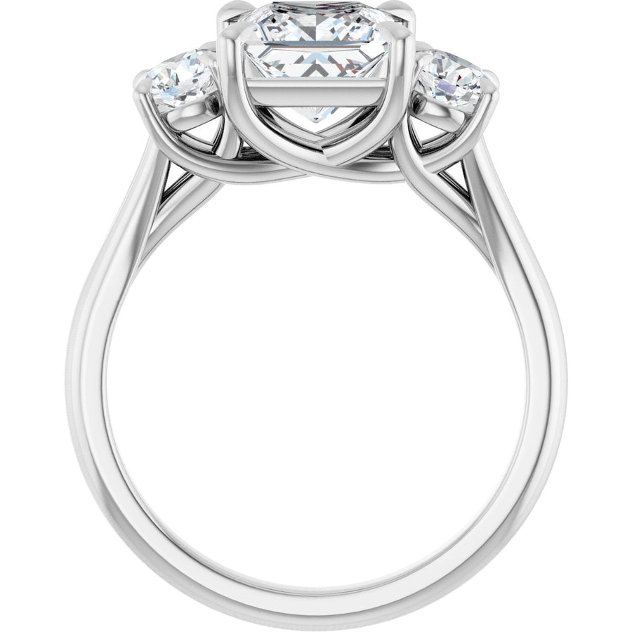 Square Three-Stone Engagement Ring Semi-Mount - gallery - Series 126342