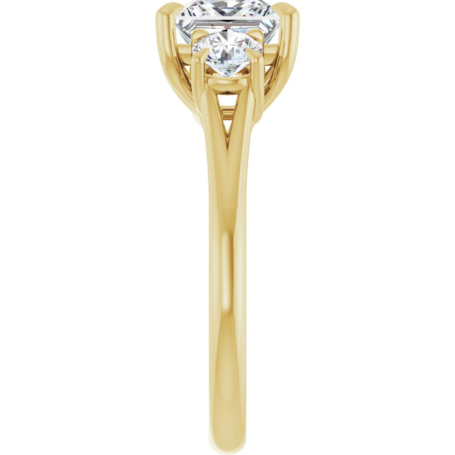 Square Three-Stone Engagement Ring Semi-Mount - gallery - Series 126342