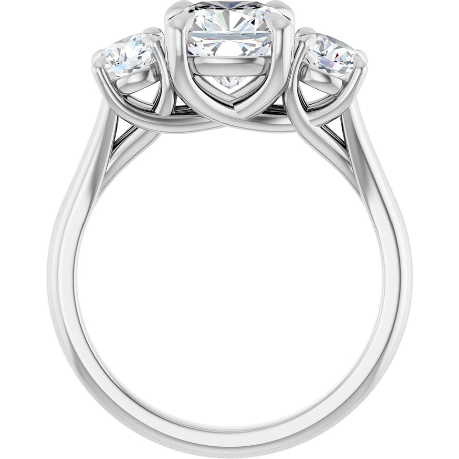 Cushion Three-Stone Engagement Ring Semi-Mount - gallery - Series 126342