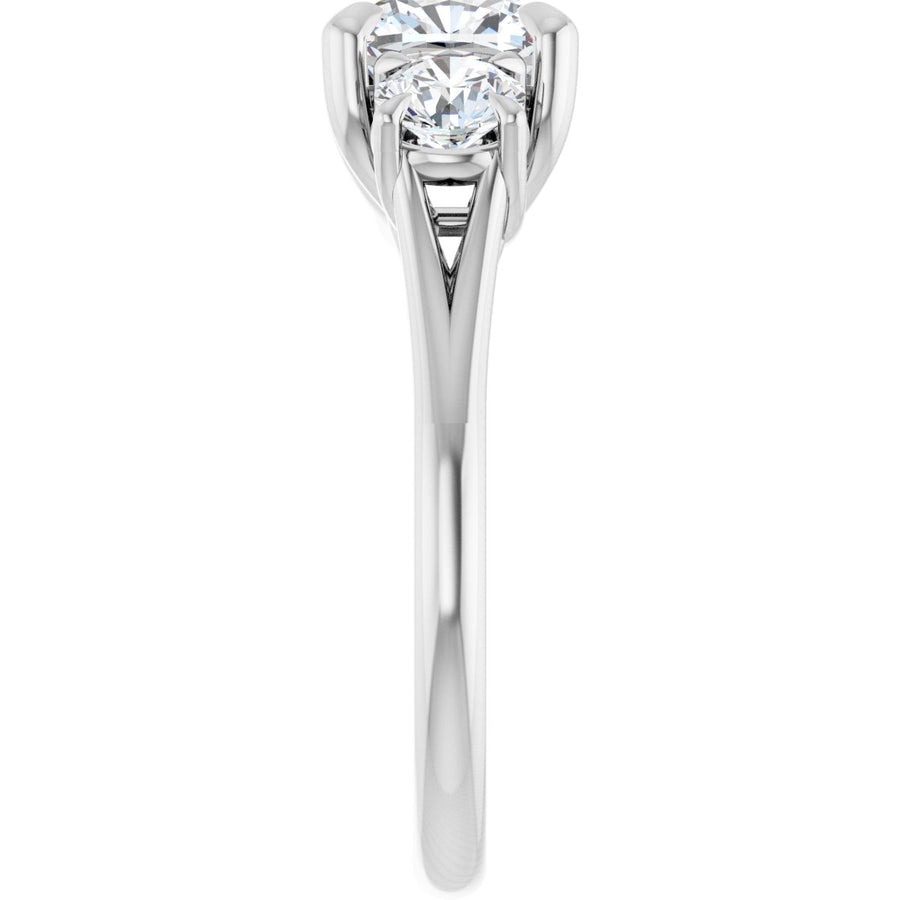 Cushion Three-Stone Engagement Ring Semi-Mount - gallery - Series 126342