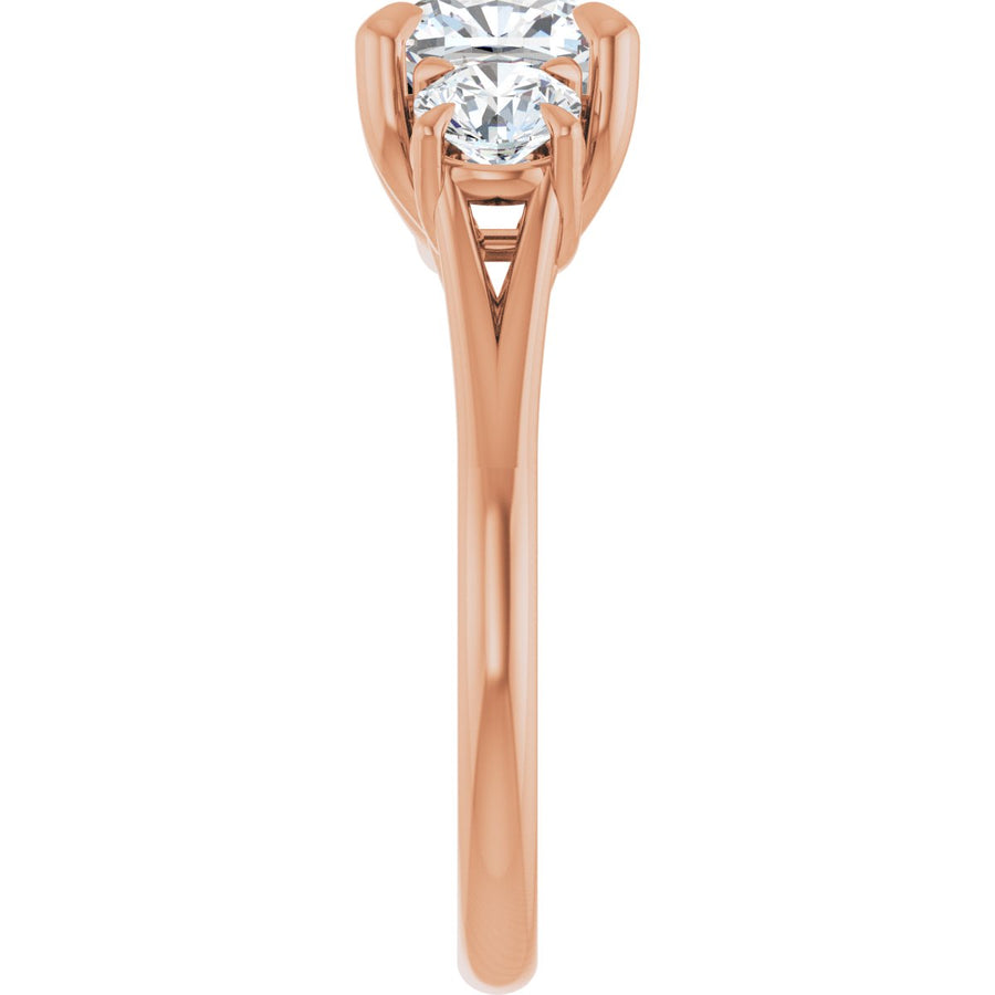 Cushion Three-Stone Engagement Ring Semi-Mount - gallery - Series 126342