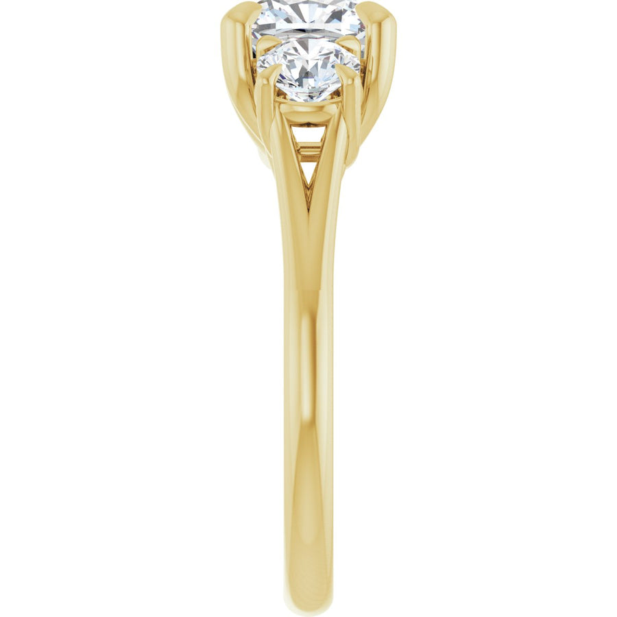 Cushion Three-Stone Engagement Ring Semi-Mount - gallery - Series 126342