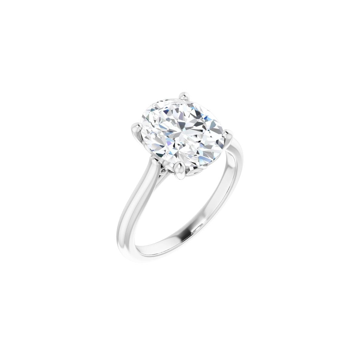Natural Diamond Oval Solitaire Engagement Ring Mounting - 14K Gold - Series 126330