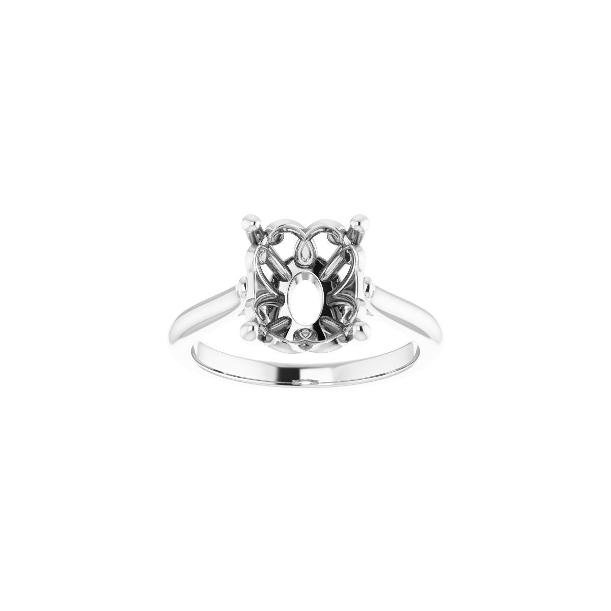 Oval Solitaire Engagement Ring Mounting - gallery - Series 126330