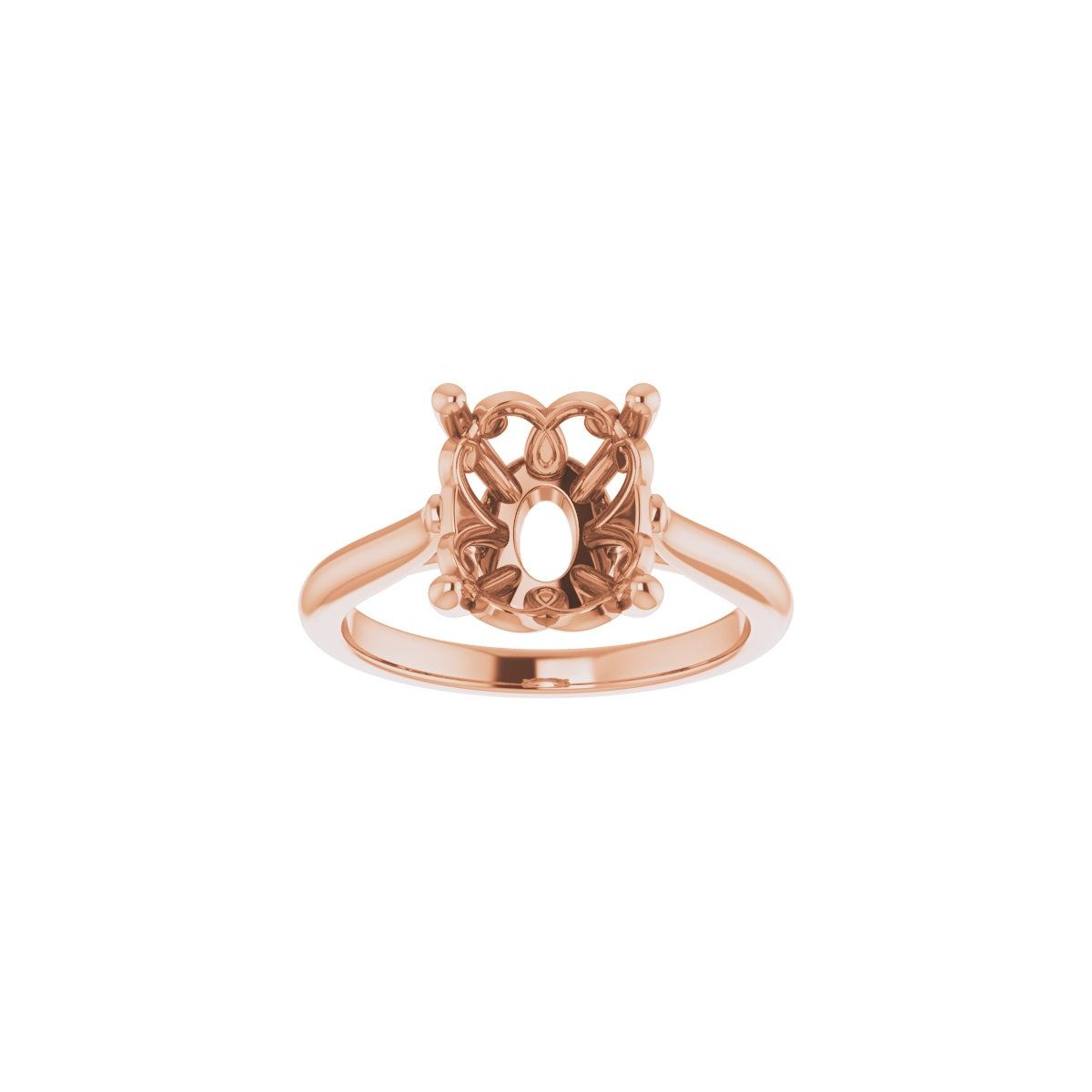 Oval Solitaire Engagement Ring Mounting - gallery - Series 126330