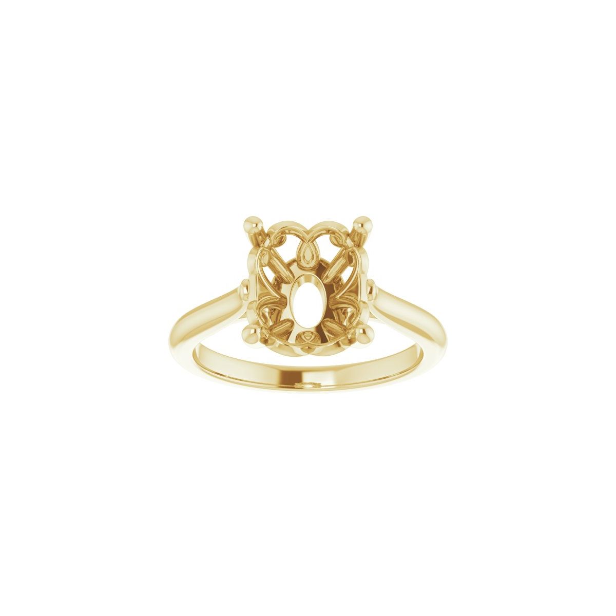 Oval Solitaire Engagement Ring Mounting - gallery - Series 126330
