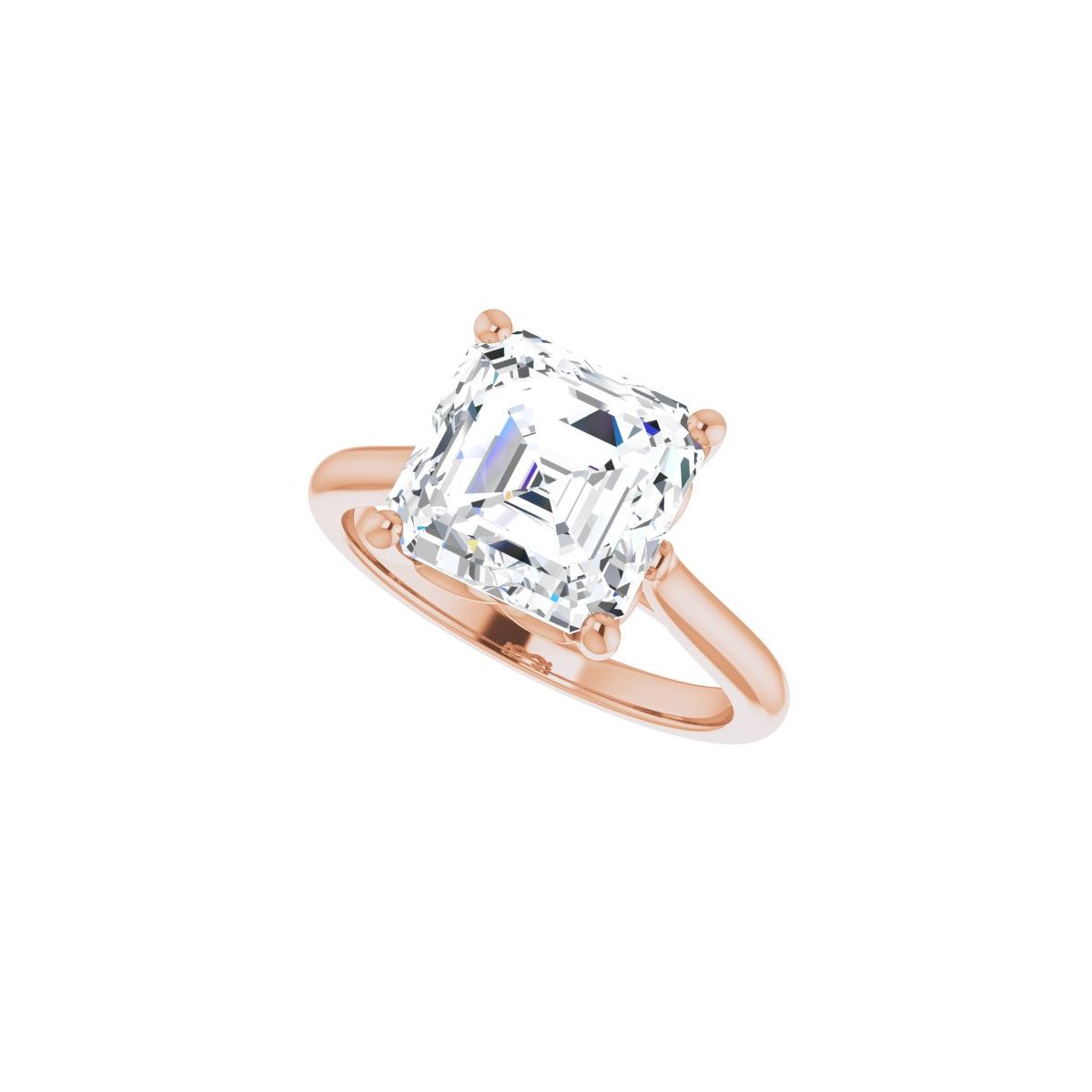 Asscher Solitaire Engagement Ring Mounting - gallery - Series 126330