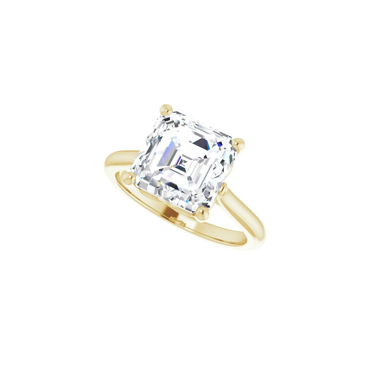 Asscher Solitaire Engagement Ring Mounting - gallery - Series 126330