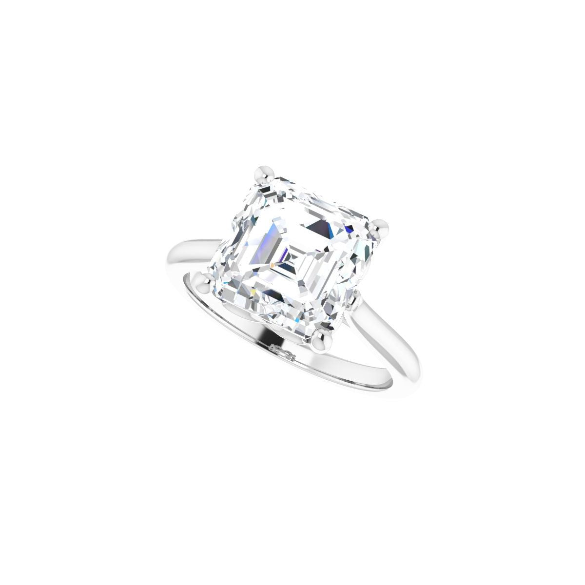 Asscher Solitaire Engagement Ring Mounting - gallery - Series 126330