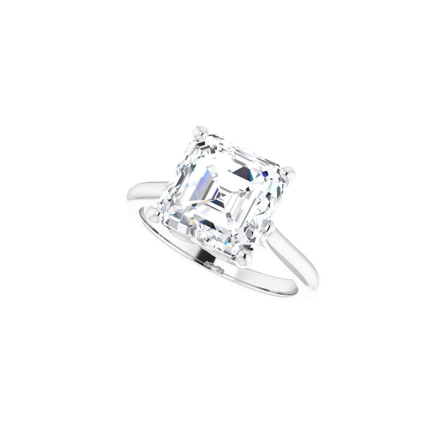 Asscher Solitaire Engagement Ring Mounting - gallery - Series 126330