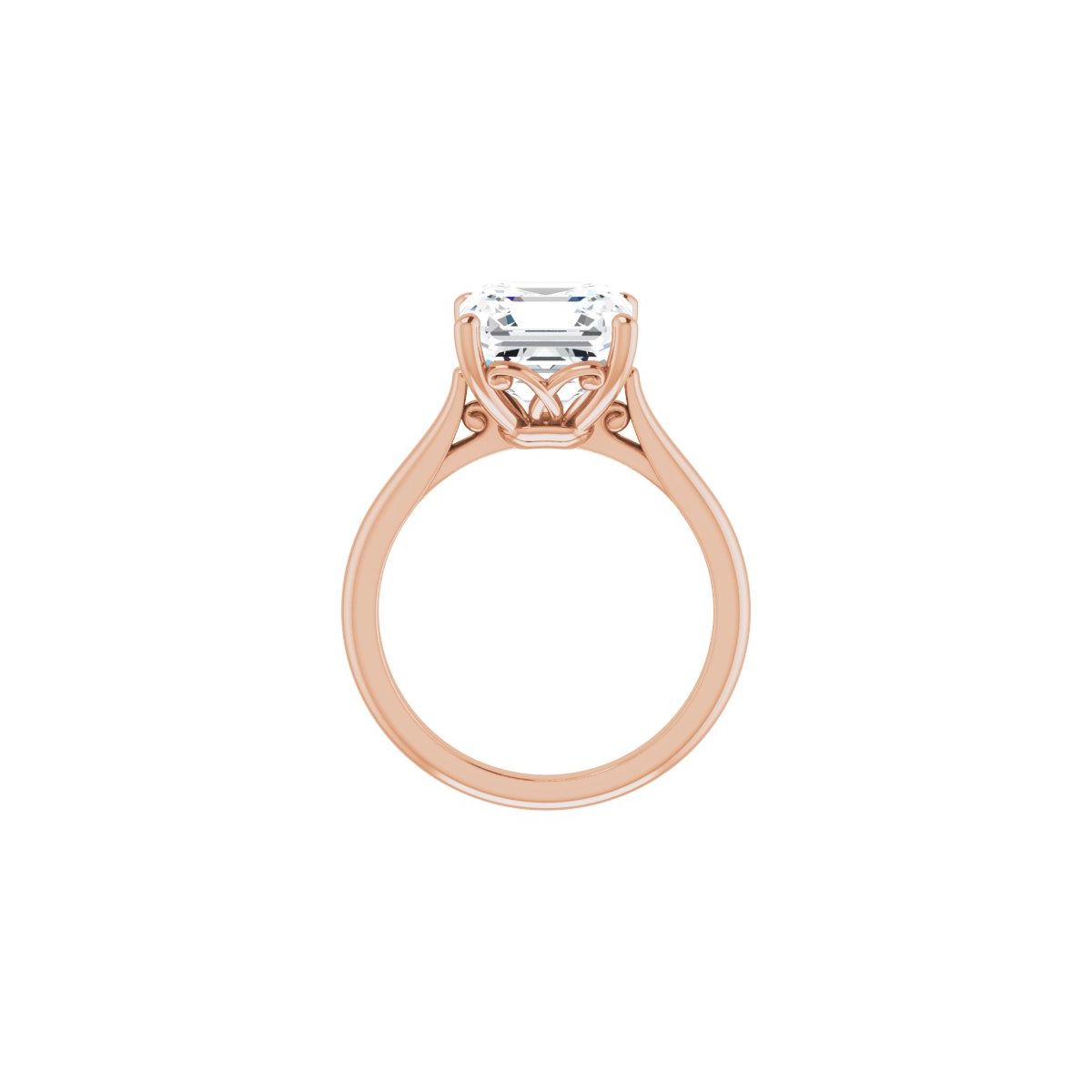 Asscher Solitaire Engagement Ring Mounting - gallery - Series 126330