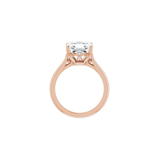 Asscher Solitaire Engagement Ring Mounting - gallery - Series 126330