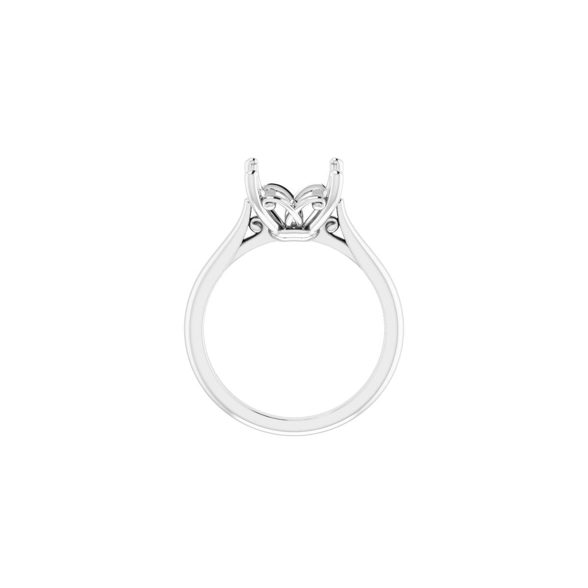 Asscher Solitaire Engagement Ring Mounting - gallery - Series 126330