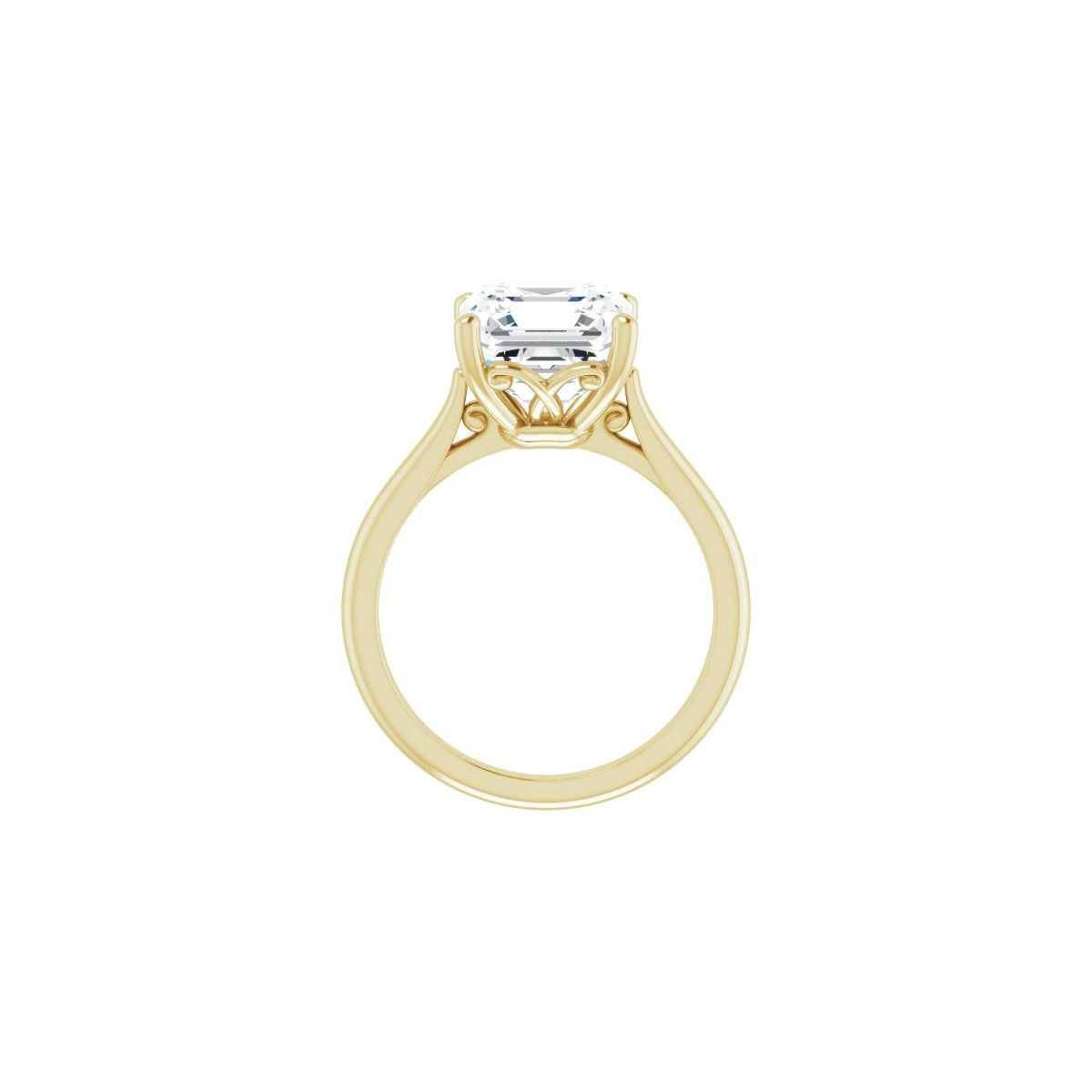 Asscher Solitaire Engagement Ring Mounting - gallery - Series 126330