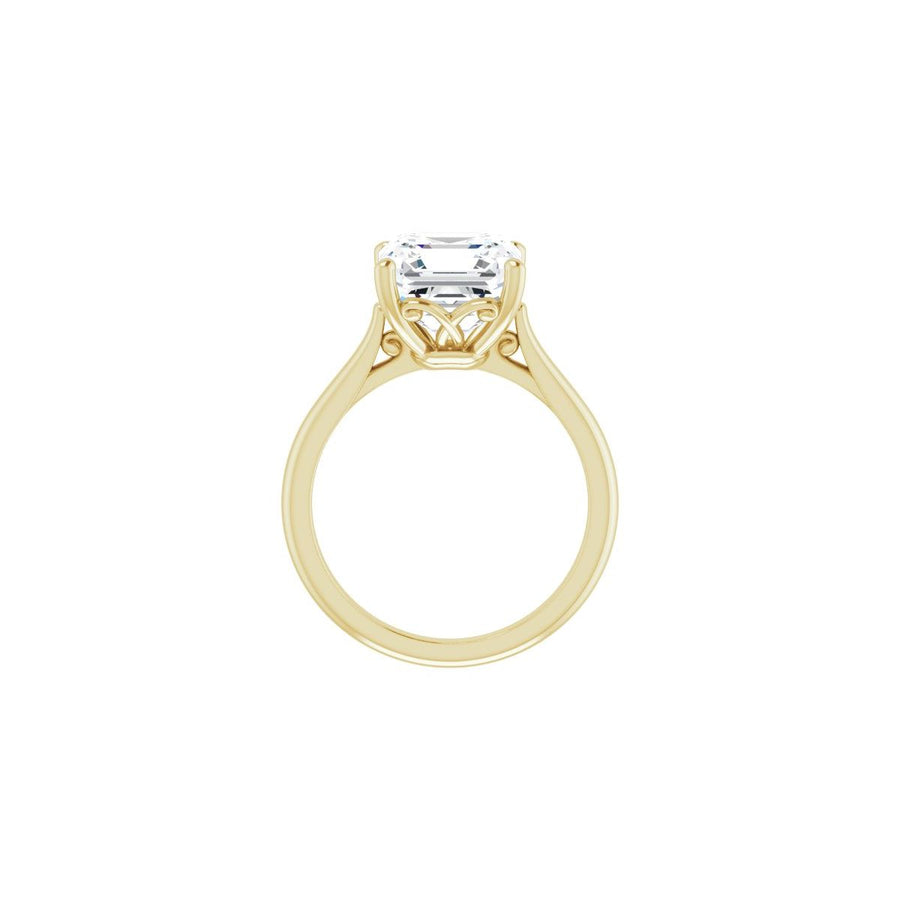 Asscher Solitaire Engagement Ring Mounting - gallery - Series 126330