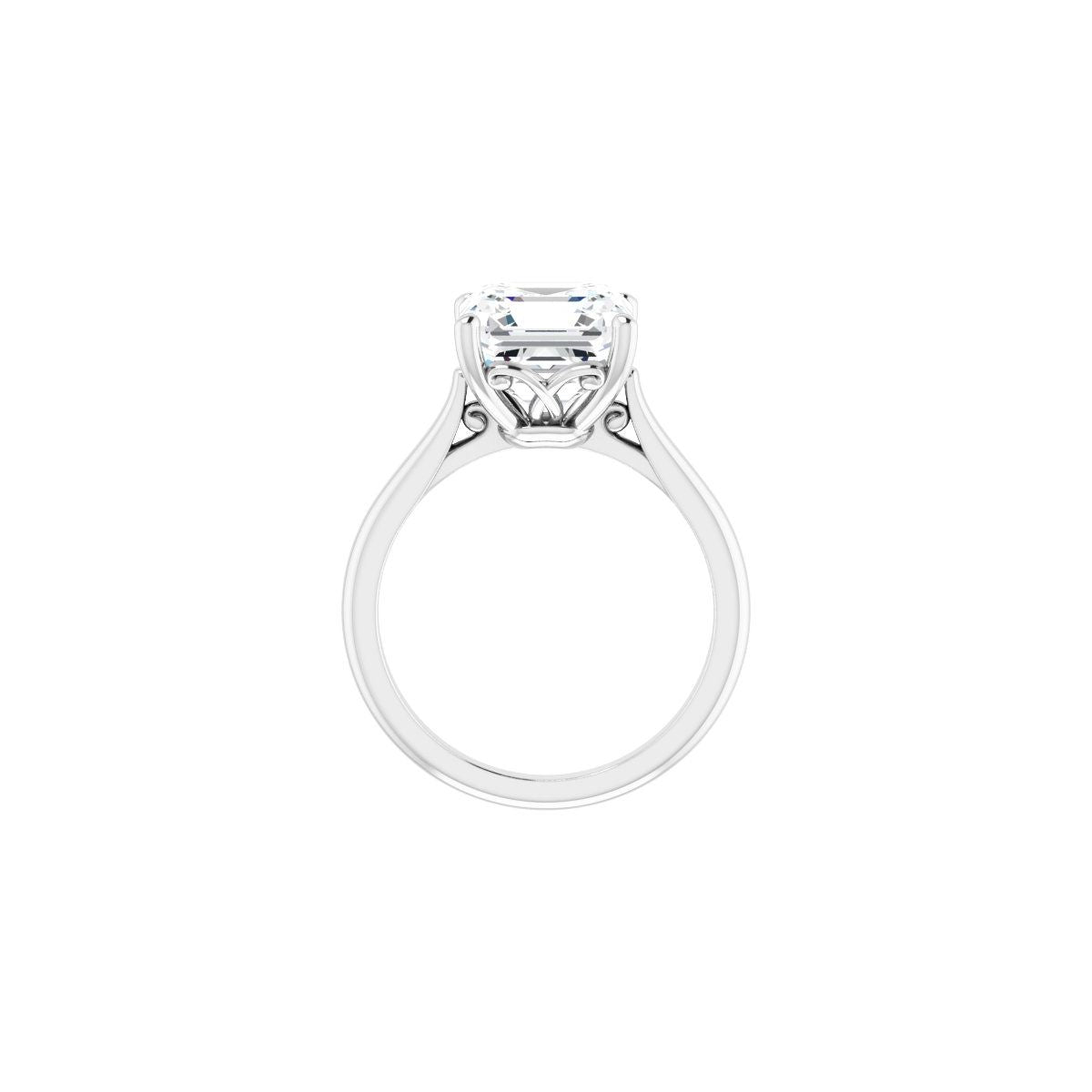 Asscher Solitaire Engagement Ring Mounting - gallery - Series 126330