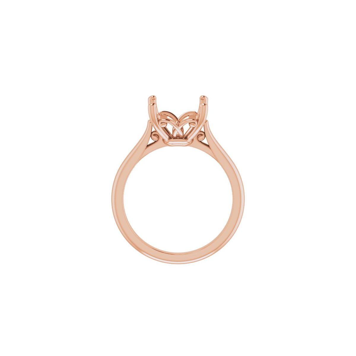 Asscher Solitaire Engagement Ring Mounting - gallery - Series 126330