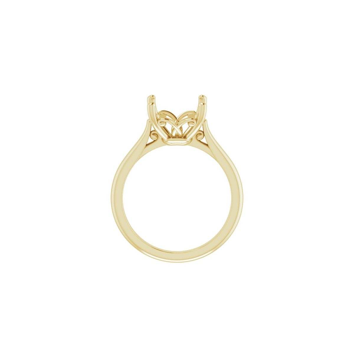 Asscher Solitaire Engagement Ring Mounting - gallery - Series 126330