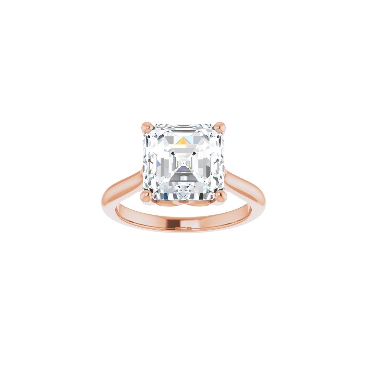 Asscher Solitaire Engagement Ring Mounting - gallery - Series 126330