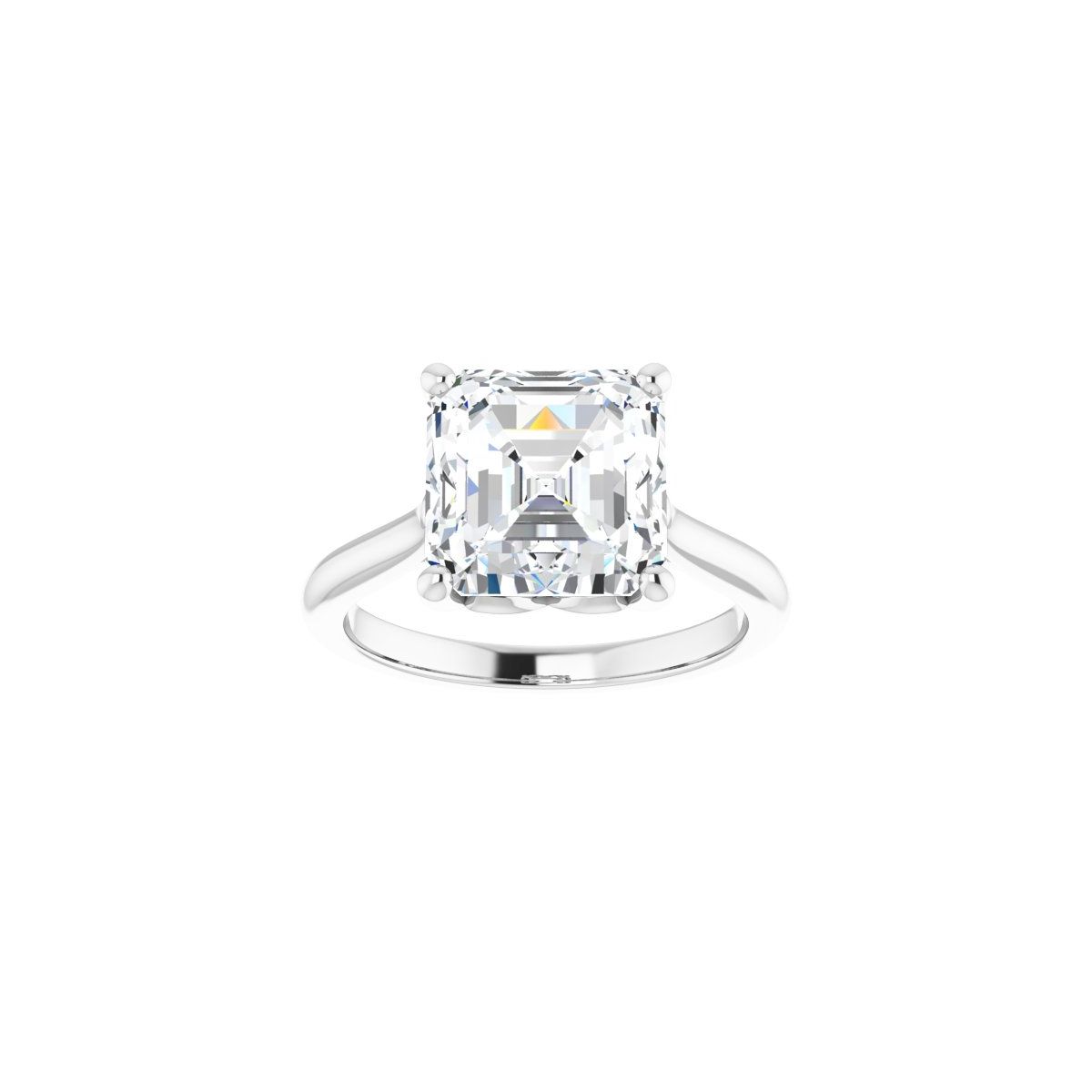 Asscher Solitaire Engagement Ring Mounting - gallery - Series 126330