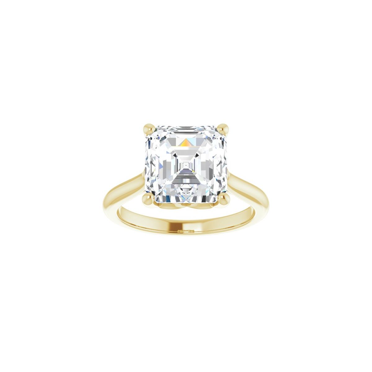 Asscher Solitaire Engagement Ring Mounting - gallery - Series 126330