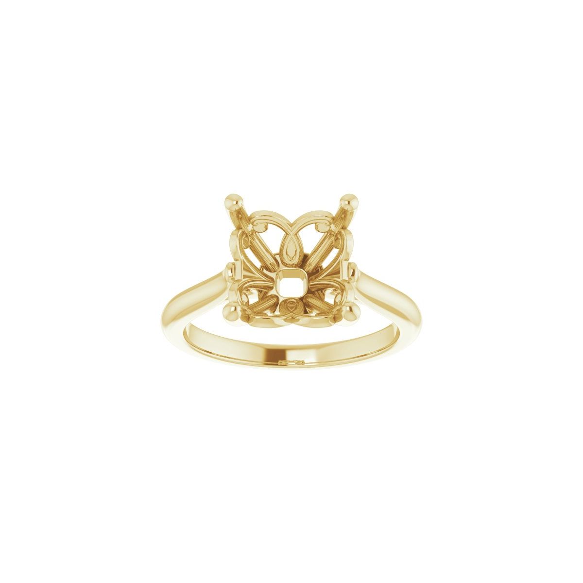 Asscher Solitaire Engagement Ring Mounting - gallery - Series 126330