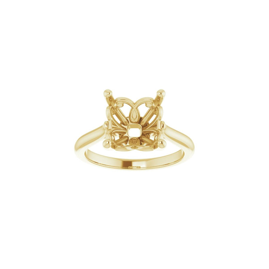 Asscher Solitaire Engagement Ring Mounting - gallery - Series 126330