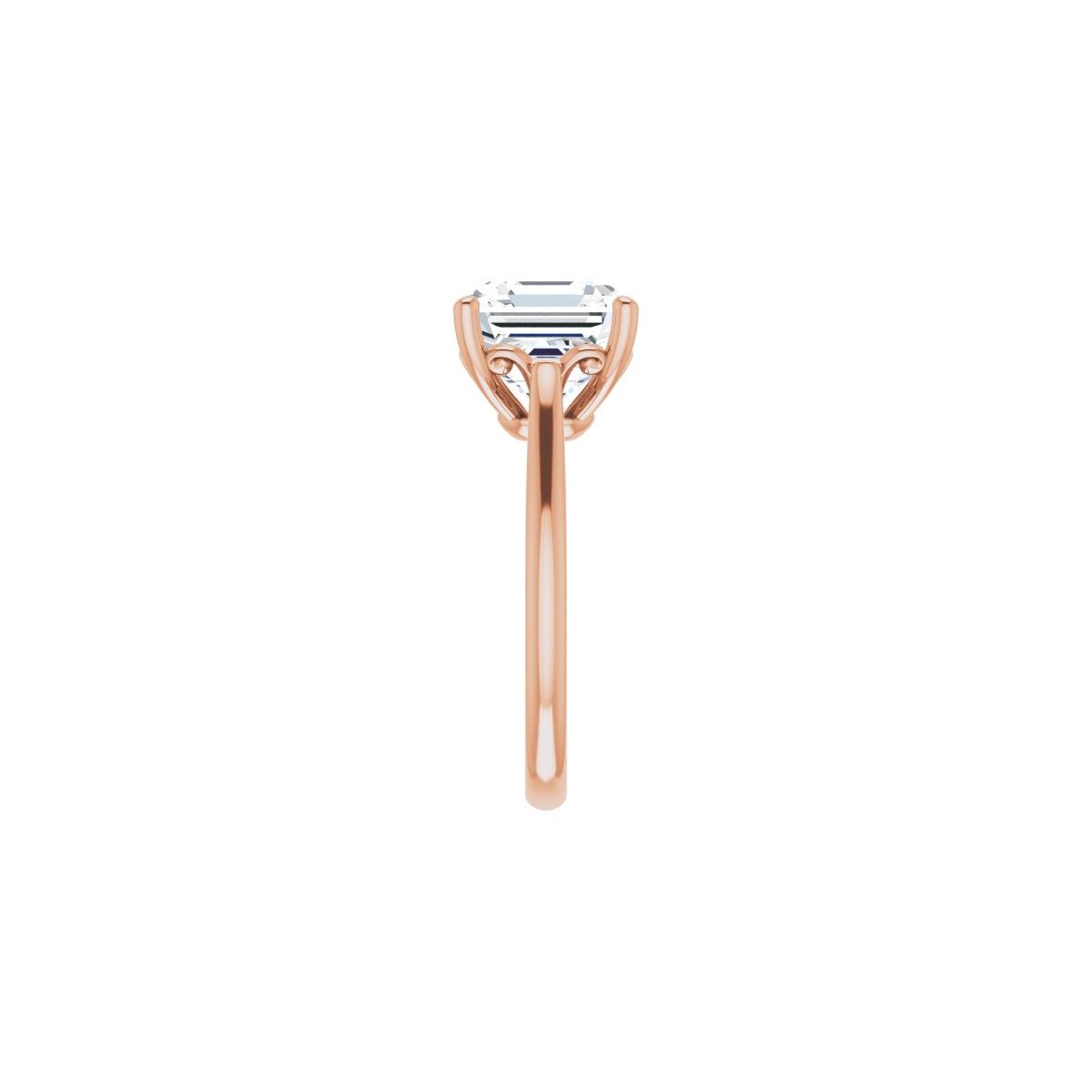 Asscher Solitaire Engagement Ring Mounting - gallery - Series 126330