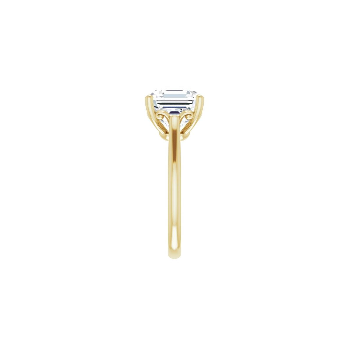 Asscher Solitaire Engagement Ring Mounting - gallery - Series 126330