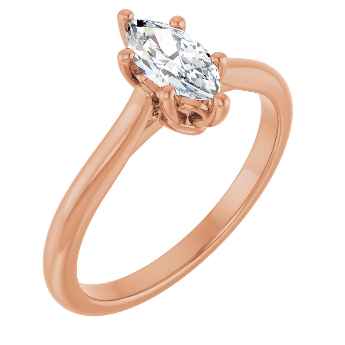 Natural Diamond Marquise Solitaire Engagement Ring Mounting - 14K Gold - Series 126330