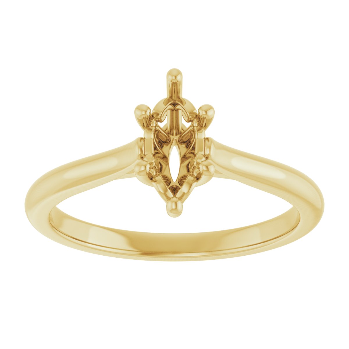 Marquise Solitaire Engagement Ring Mounting - gallery - Series 126330