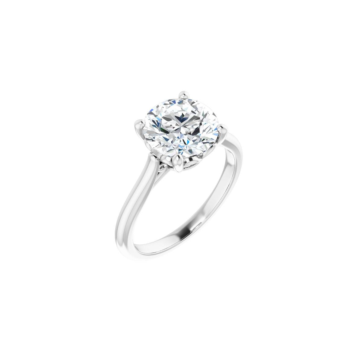 Natural Diamond Round Solitaire Engagement Ring Mounting - 14K Gold - Series 126330
