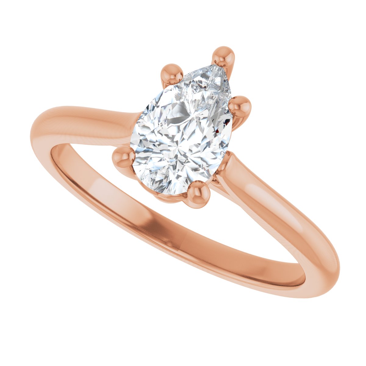 Pear Solitaire Engagement Ring Mounting - gallery - Series 126330
