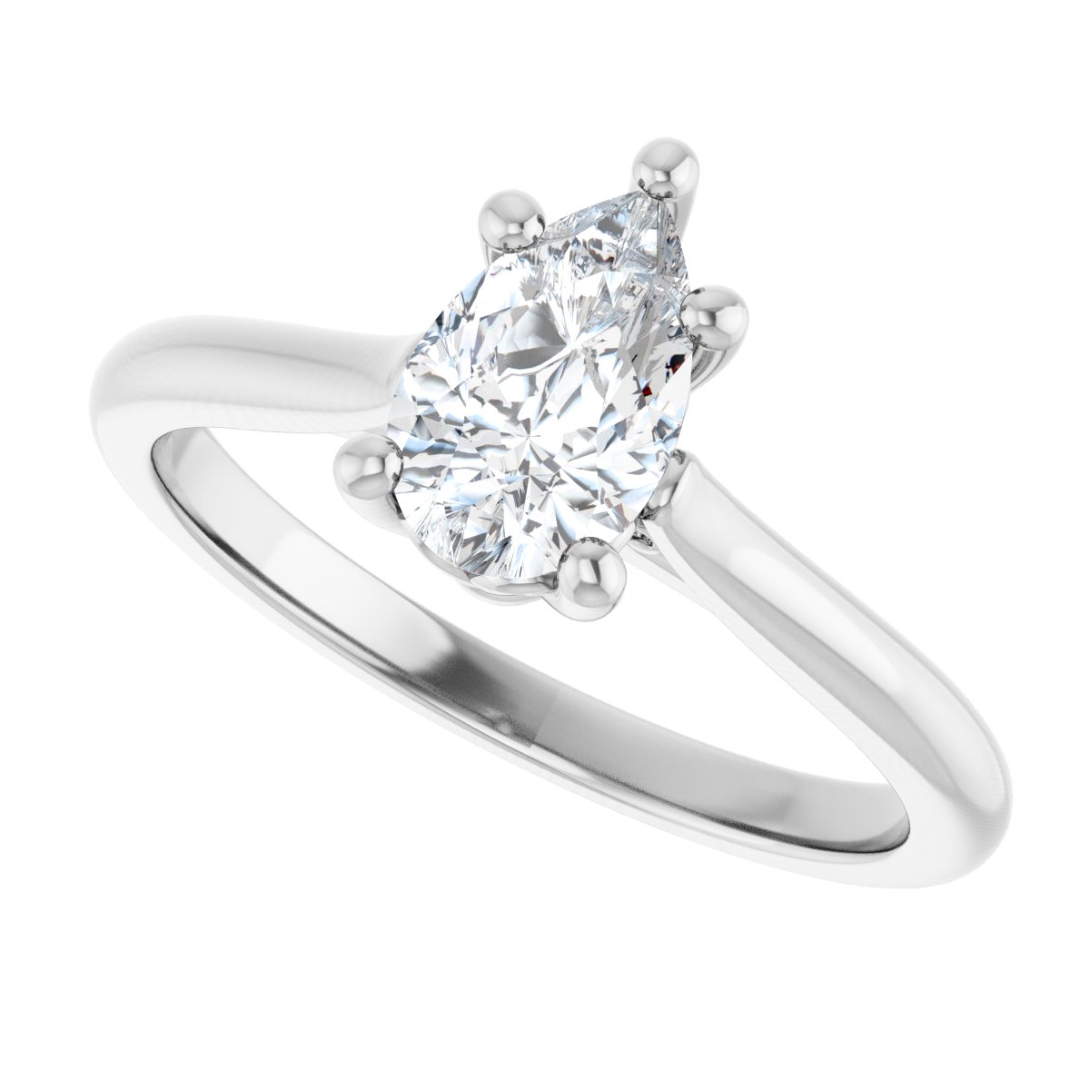 Pear Solitaire Engagement Ring Mounting - gallery - Series 126330