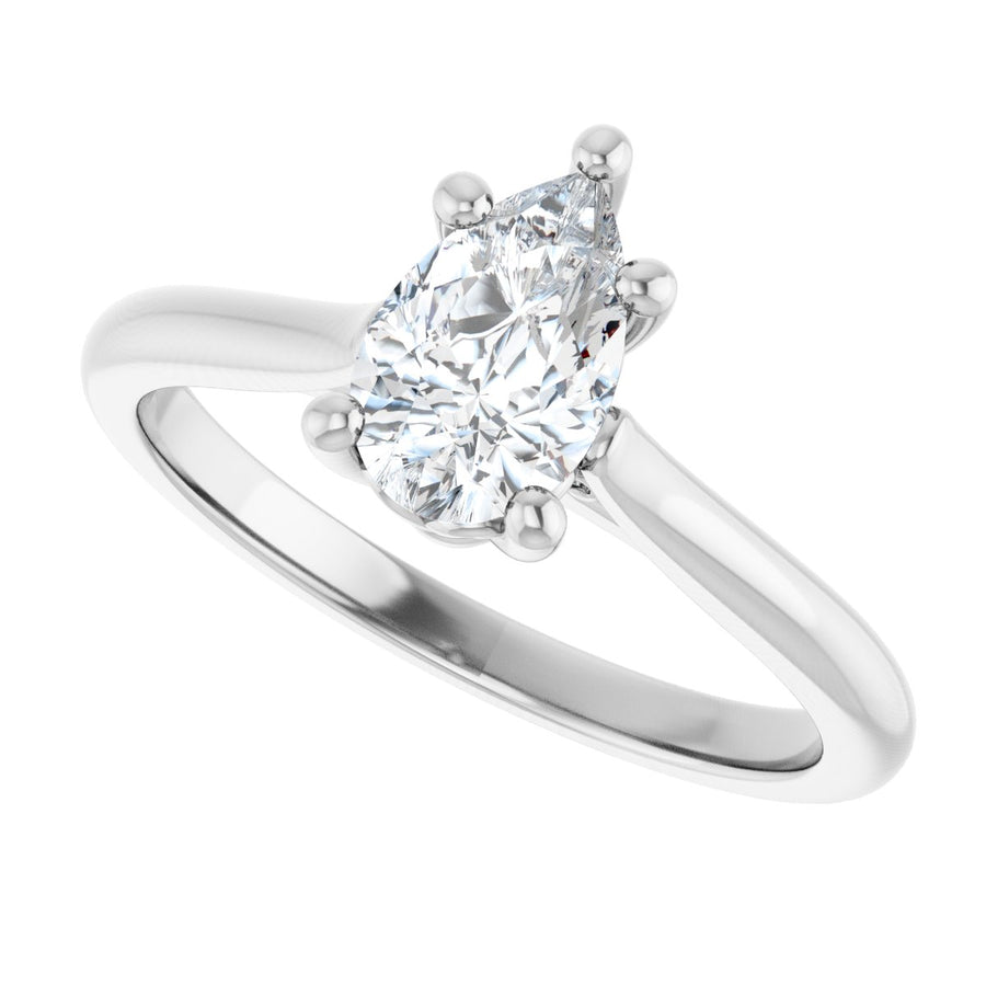 Pear Solitaire Engagement Ring Mounting - gallery - Series 126330