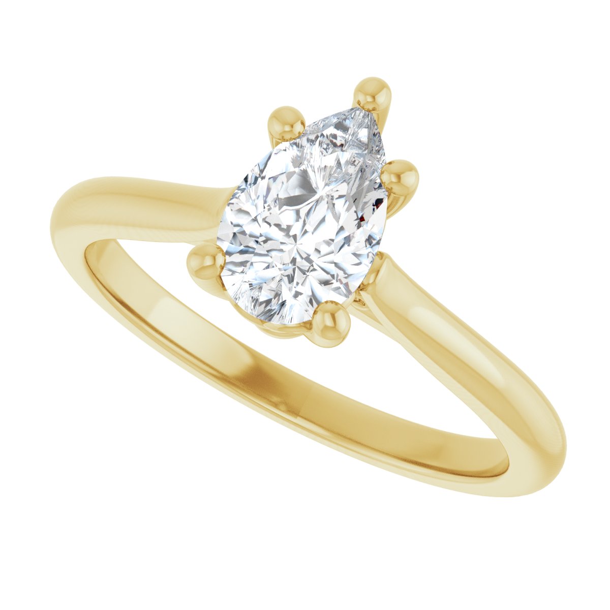 Pear Solitaire Engagement Ring Mounting - gallery - Series 126330