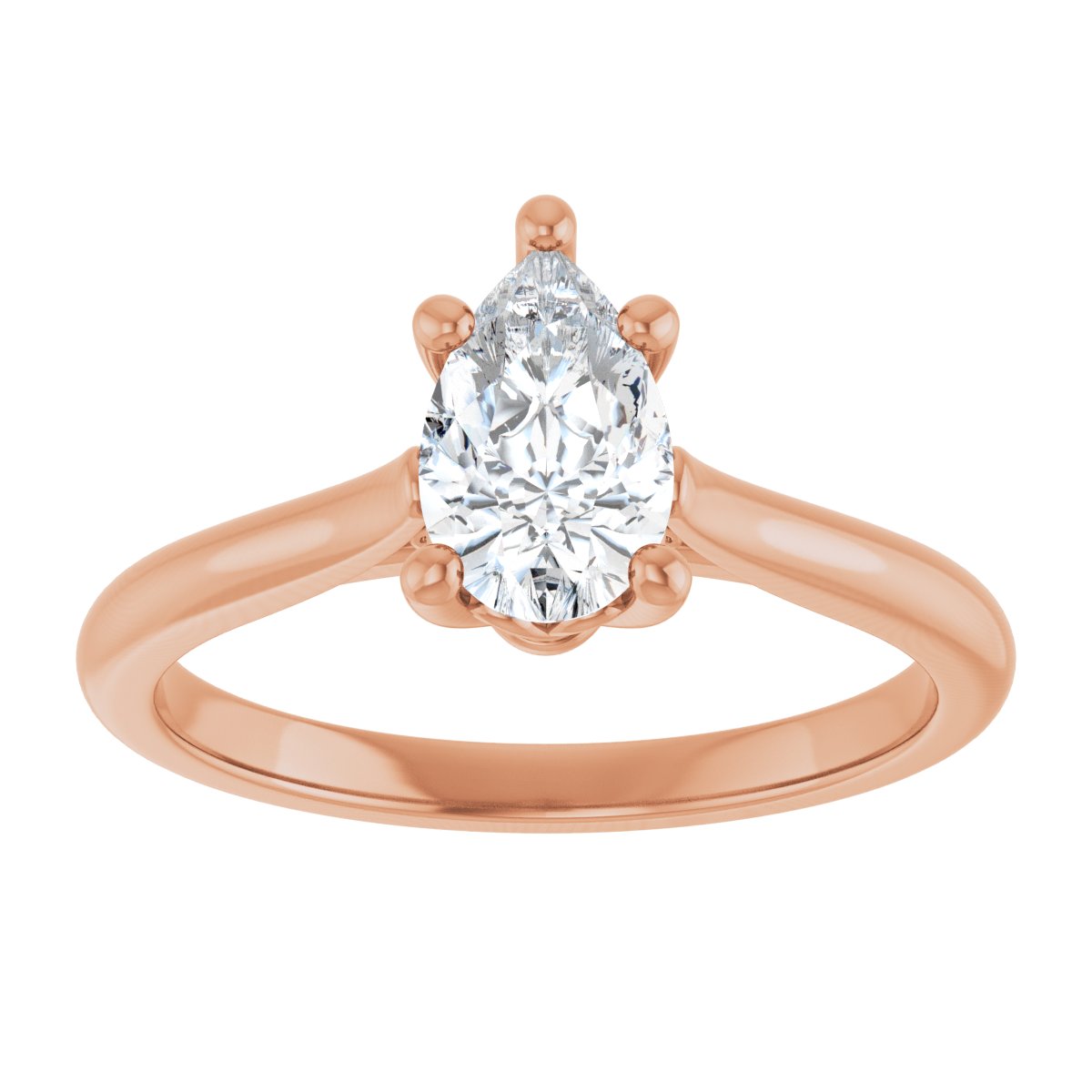 Pear Solitaire Engagement Ring Mounting - gallery - Series 126330