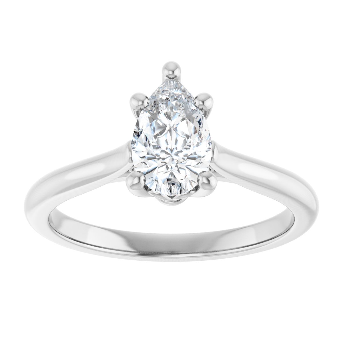 Pear Solitaire Engagement Ring Mounting - gallery - Series 126330