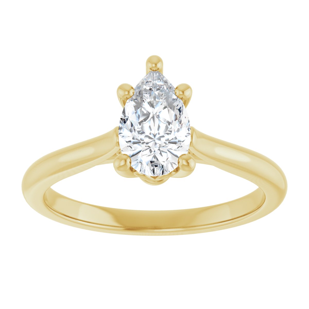 Pear Solitaire Engagement Ring Mounting - gallery - Series 126330