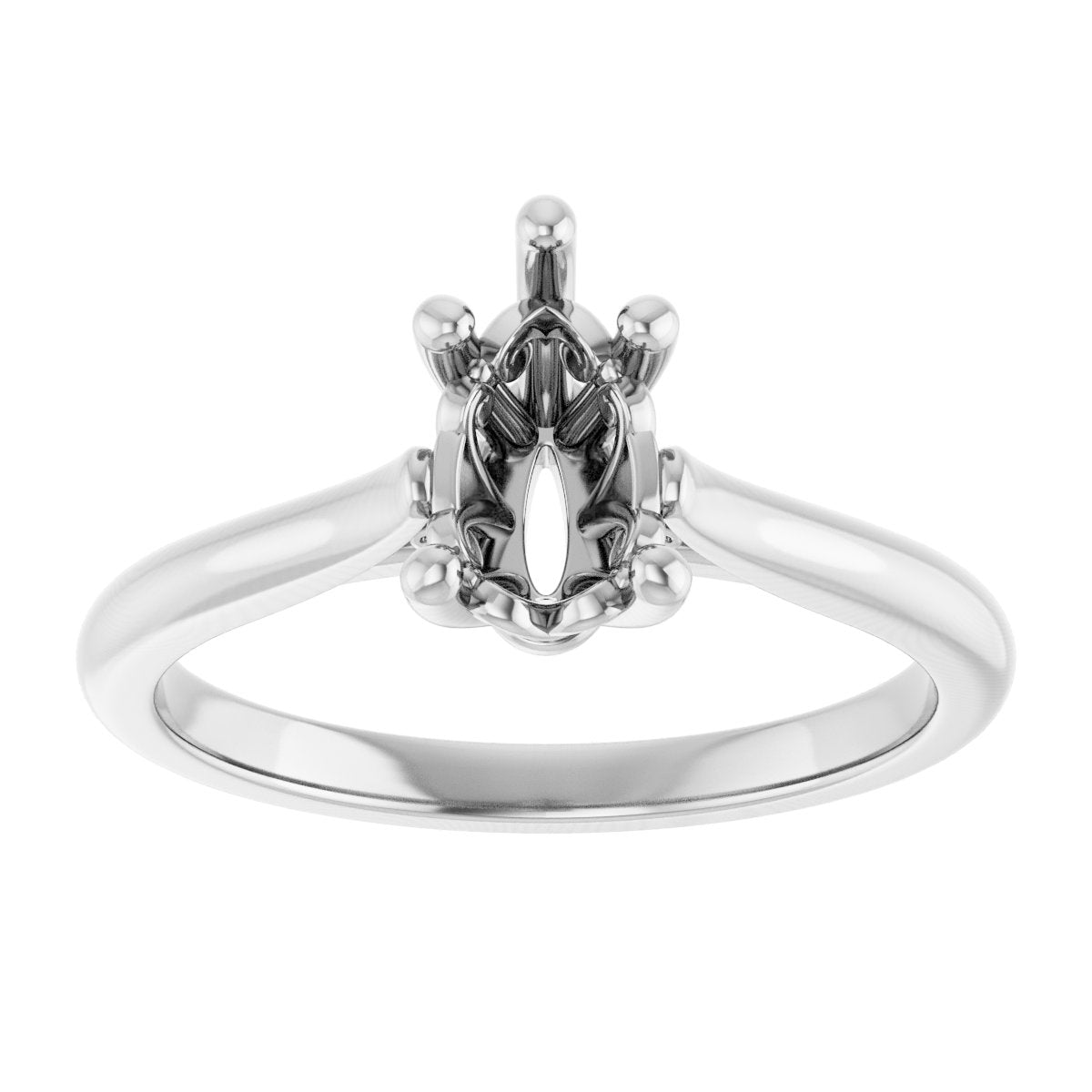 Pear Solitaire Engagement Ring Mounting - gallery - Series 126330