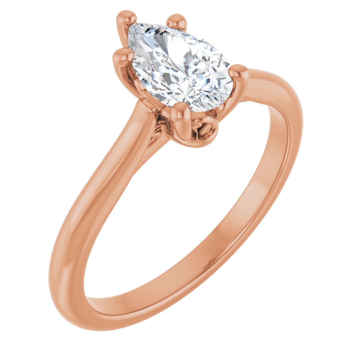 Natural Diamond Pear Solitaire Engagement Ring Mounting - 14K Gold - Series 126330