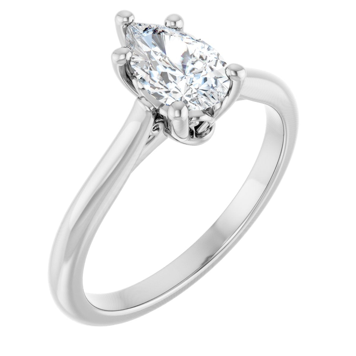 Natural Diamond Pear Solitaire Engagement Ring Mounting - 14K Gold - Series 126330