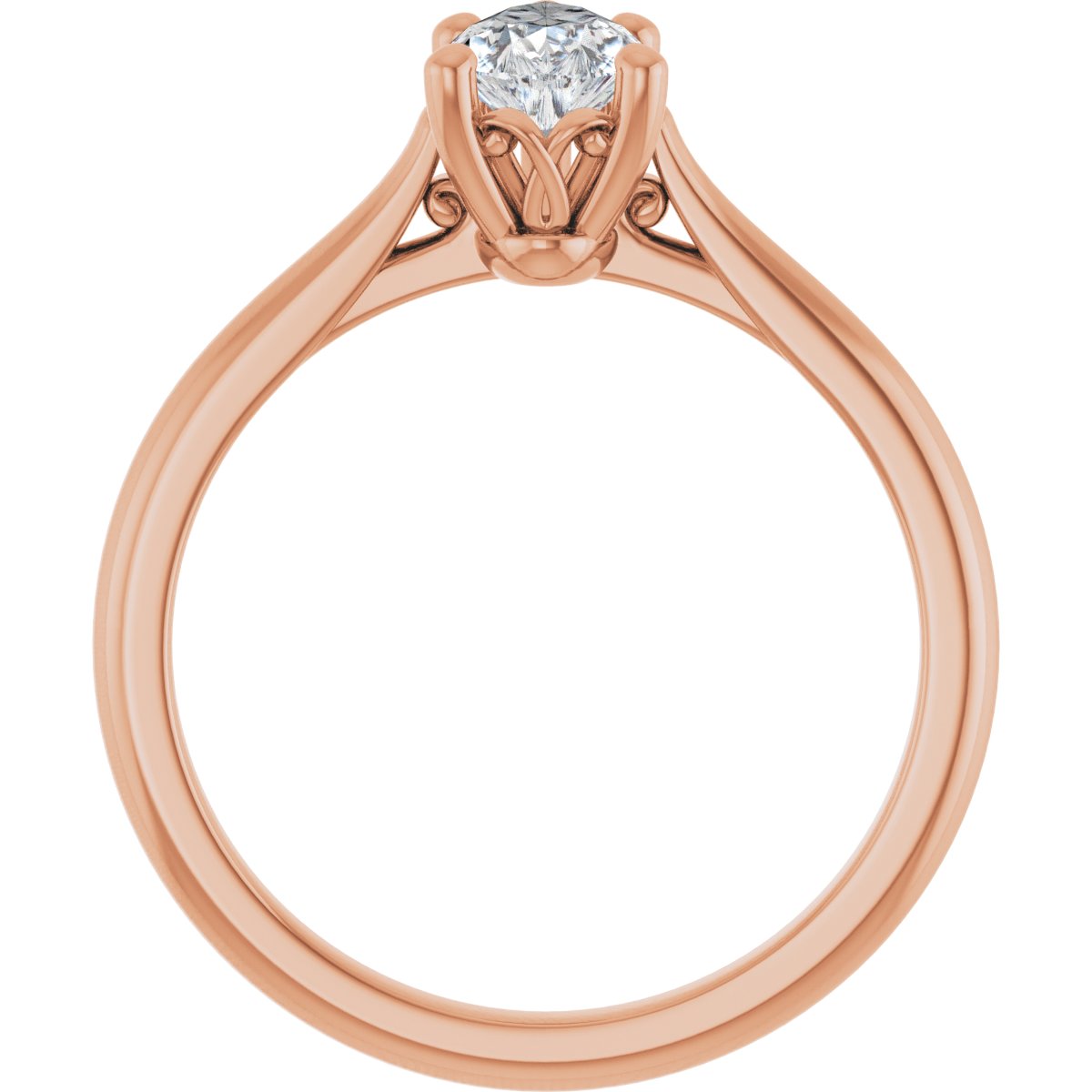 Pear Solitaire Engagement Ring Mounting - gallery - Series 126330