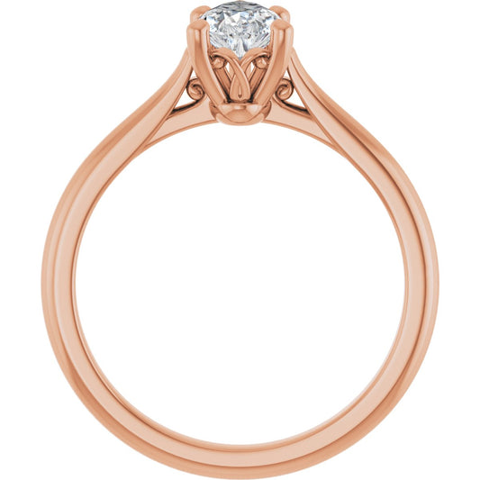 Pear Solitaire Engagement Ring Mounting - gallery - Series 126330